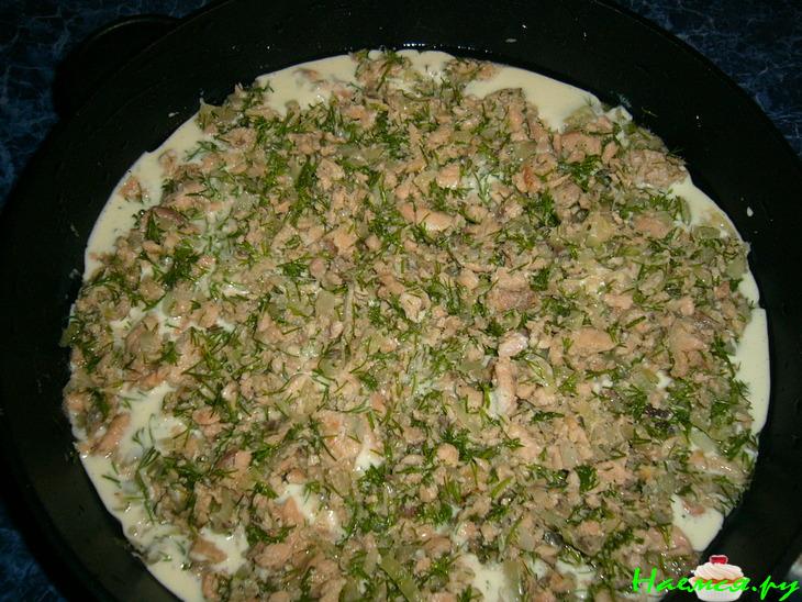 Пирог, самый простой, с рыбной начинкой