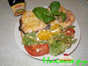 Семга с овощным гарниром сразу Семга с овощным гарниром сразу