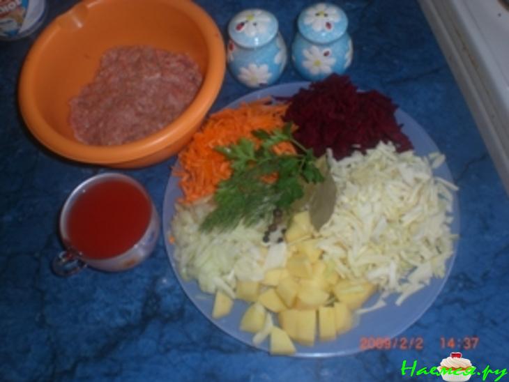 Борщ с нежными фрикадельками 