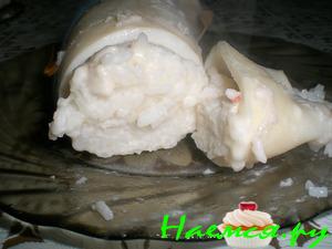 Кальмар фаршированный рисово-крабово-сырной начинкой