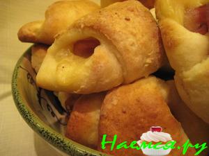 Рогалики с ветчиной и сыром Рогалики с ветчиной и сыром
