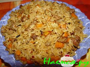 Плов по-узбекски с барбарисом, куркумой, шалфеем и зирой