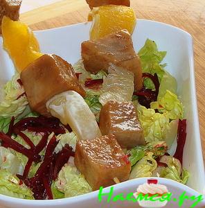 Маринованный тунец с апельсинами и лимоном