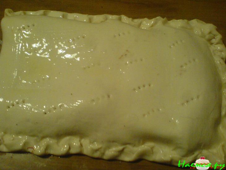 Слоёная кулебяка с рыбой