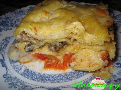 Лазанья с шампиньонами Лазанья с шампиньонами