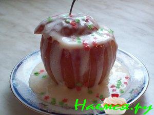 Печеные яблоки с ванильным кремом