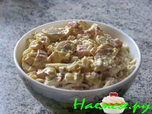 Любимый салатик с ветчиной и грибами Любимый салатик с ветчиной и грибами