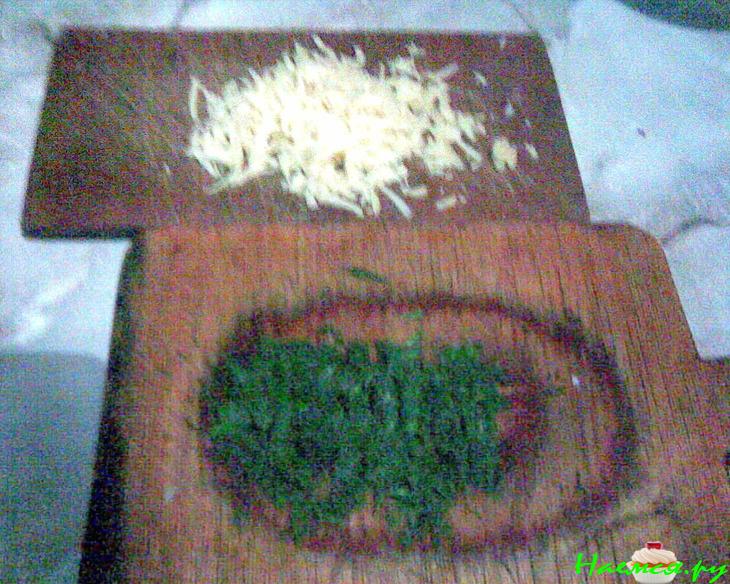 Легкий пирог - запеканка с капустой, шампиньонами и куриным мясом