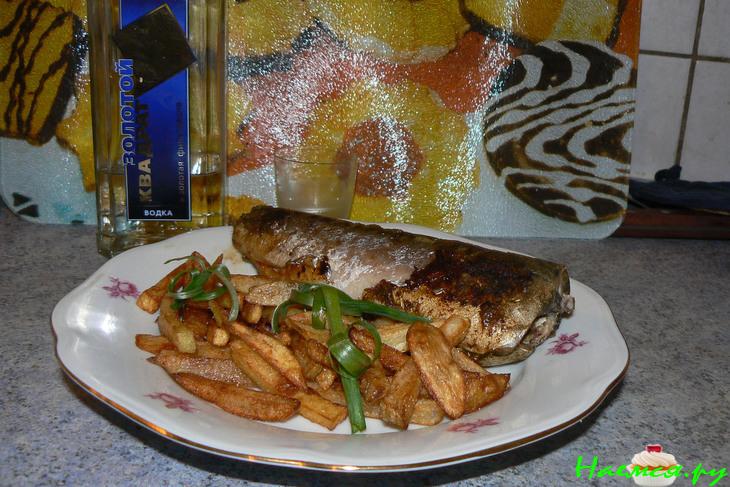 Рыба в фольге, с картошкой фри