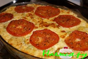 Ленивая лазанья-запеканка из макарон с кабачком