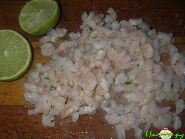 Салат с подосиновиками и креветками