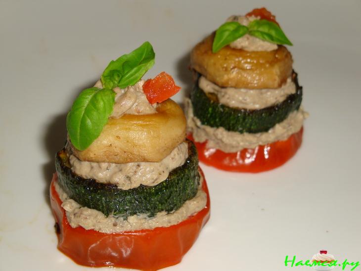 Башенки с баклажановым кремом (закуска)
