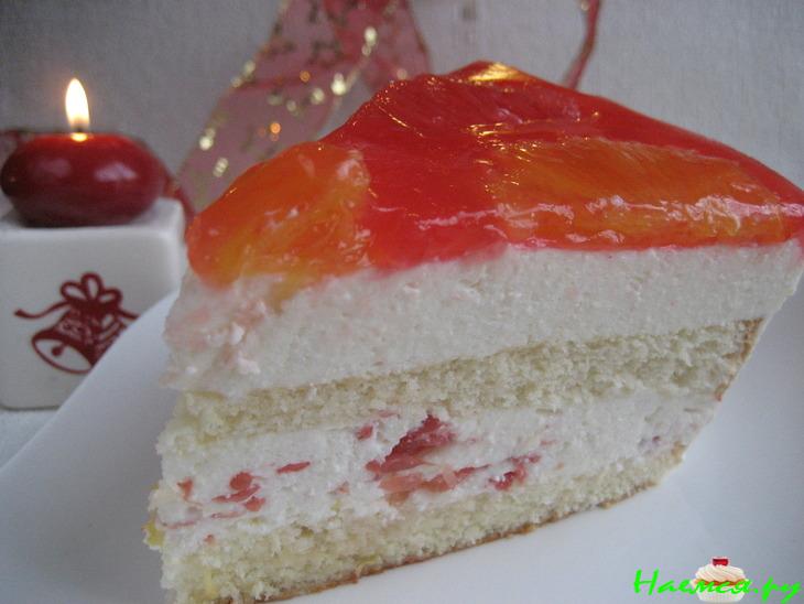 Торт 'Творожный со вкусом грейпфрута'