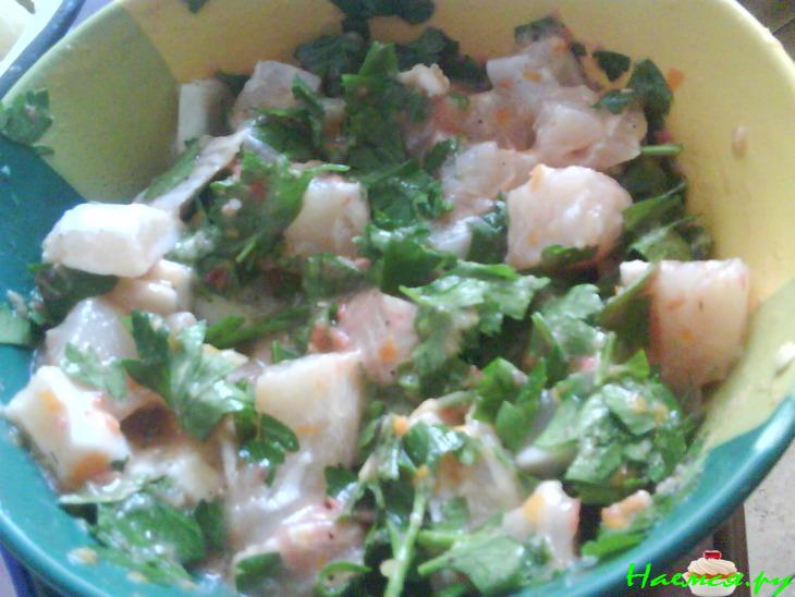 Запеканка из цветной капусты с рыбой