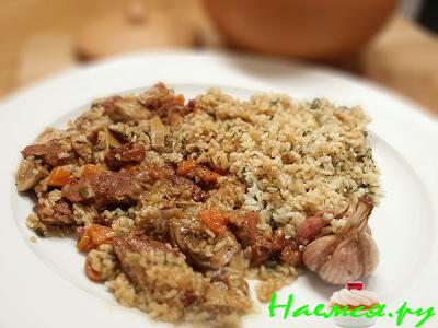 Плов из сушеных грибов