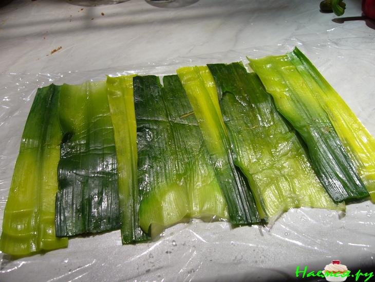 Роллы из лука порея