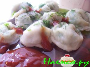 Пельмени постные с зеленью
