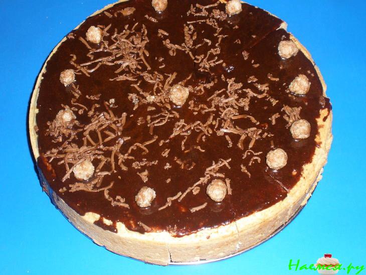 Творожный пирог в шоколадной глазури