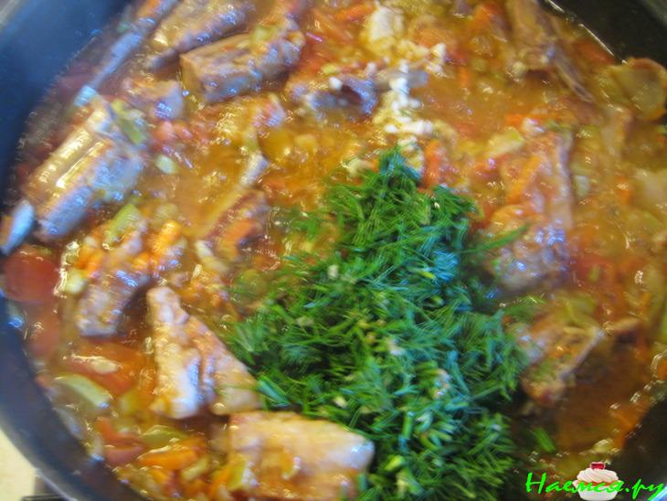 Свиные рёбрышки с кабачком