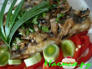 Камбала "Изысканная" с шампиньонами в сметане