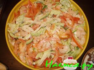 Японский салат "Удон" с креветками Японский салат "Удон" с креветками