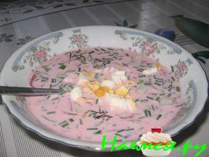 Холодный борщ с горчицей