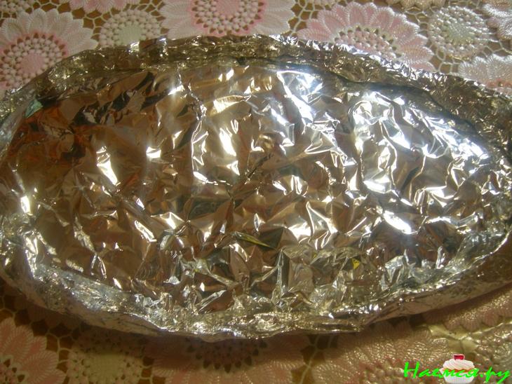 Кефаль запеченная с овощами в фольге