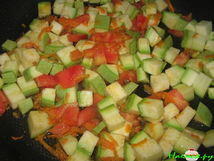 Рыба запеченная с кабачками