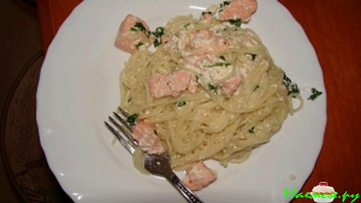 Спагетти с лососем Спагетти с лососем