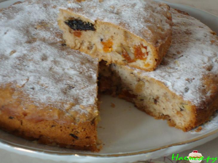 Постный пирог с сухофруктами - дубль 2