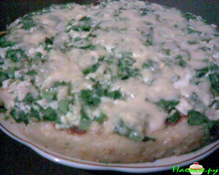 Открытый картофельный пирог - запеканка с зеленью Открытый картофельный пирог - запеканка с зеленью