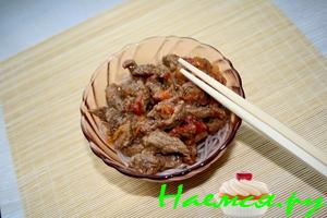 Гречневая лапша с говядиной