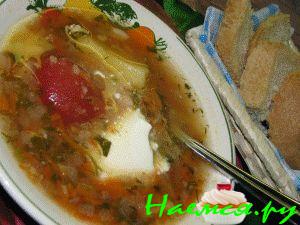 Суп с томатами в собственном соку