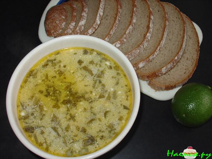Суп с щавелем и сливочным сыром (Вариант)