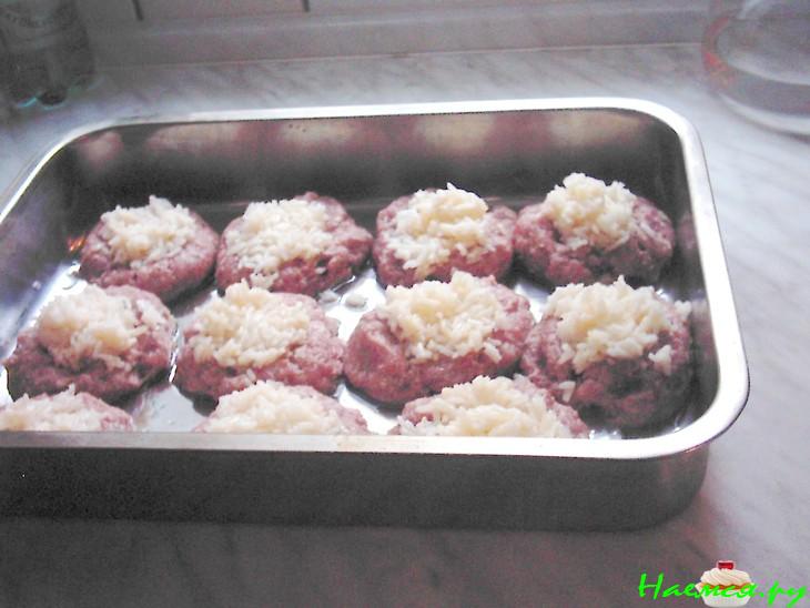 Мясные ватрушки с рисом и сыром Мясные ватрушки с рисом и сыром