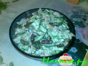 Салат с копченым окорочком