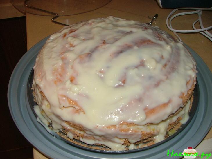 Лимонный торт с заварным кремом