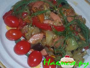 Салат из жаренных огурцов