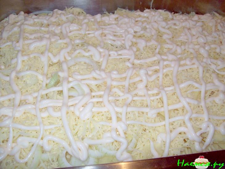 Картофельная запеканка с копчёным окороком