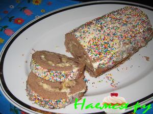 Рулет со сливочным кремом и бананами Рулет со сливочным кремом и бананами