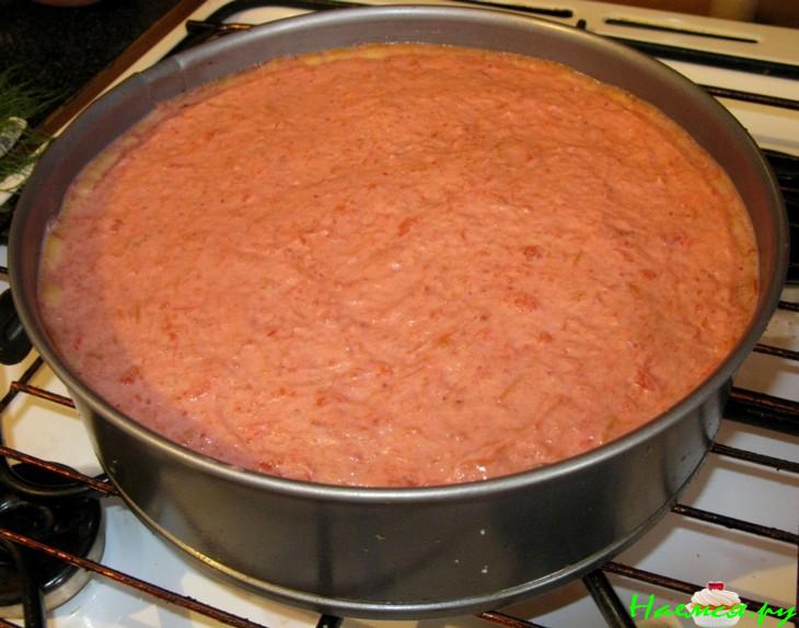 Торт с клубнично-ревеневым муссом