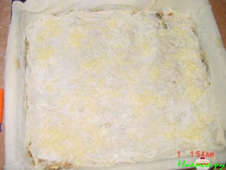 Лазанья с окорочками и грибами