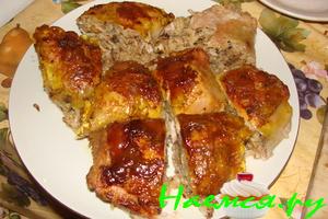 Фаршированные куриные окорочка Фаршированные куриные окорочка