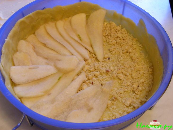 Грушевый пирог с творожной заливкой Грушевый пирог с творожной заливкой