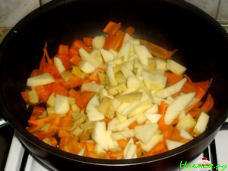 Соте из кабачков с имбирем (вариант для поста)