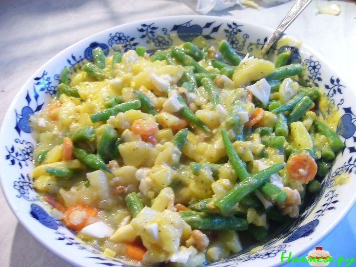 Картофельный салат со стручковой фасолью