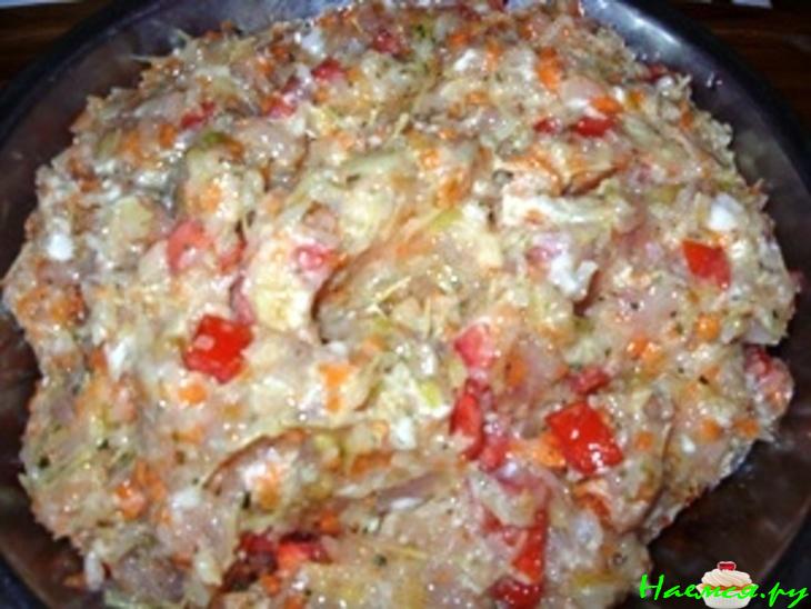 Куриный хлебец с овощами, с "сырно-куражной" начинкой