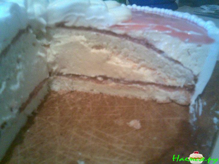 Торт творожный с ягодным желе