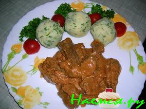 Печень по-строгановски