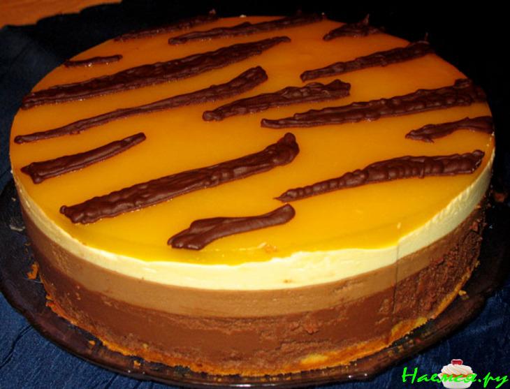 Торт "Триколор" под манговым покрытием Торт "Триколор" под манговым покрытием